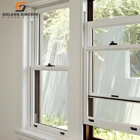 GS Diseño moderno Estilo americano Marco de aleación de aluminio insonorizado Ventanas individuales colgadas dobles para apartamento