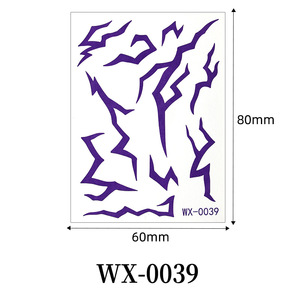 Temporary Tattoo <b>Sticker</b> Digital Printing PET Film Waterproof <b>Personality</b> Y2K Lightning Design For Cosplay Body Art - Product Image 2