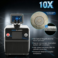 Mesin Las Laser Perhiasan Mini Desktop 150W 1064nm Berpendingin Udara dengan Mikroskop 10X untuk Perbaikan Emas Perak
