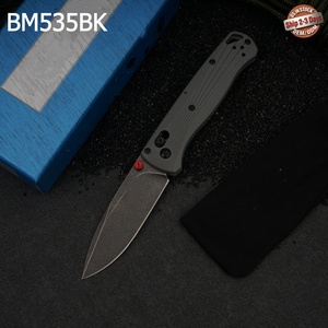 Cuchillo Plegable para Camping Tredknix BM535BK OEM, Hoja de Acero Inoxidable, Mango de Fibra de Nylon, Punta de Lanza, Anclaje para Pulgar, EDC, DIY - Product Image 1