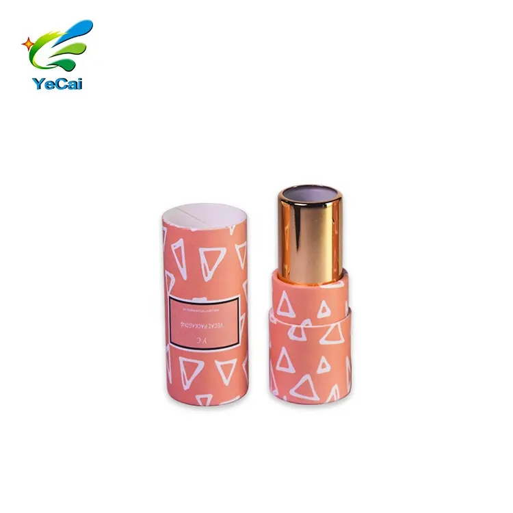 Small empty lipstick tube packaging boxes Biodegradable paper lipstick tube packaging wholesale recycle beauty lip balm