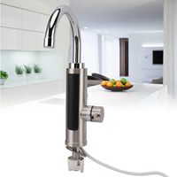 Robinet chauffe-eau électrique instantané sans réservoir en acier inoxydable avec capteur tactile, affichage numérique LED, montage sur plan de travail, moderne