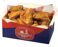 Scatola Personalizzata per Pollo Fritto Resistente all'Olio, Scatola per Snack in Cartone Bianco di Grado Alimentare con Manico, Fornitura Diretta dalla Fabbrica con MOQ Ridotto