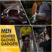 Gants de lampe torche LED rechargeables USB à deux doigts Tomsenda pour réparation extérieure, pêche et camping