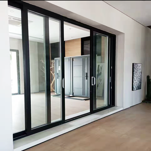 Florida Miami-Dade Approved Hurricane Impact Thermal Break Double Large Glass <strong>Aluminum</strong> Sliding Doors - Product Image 4