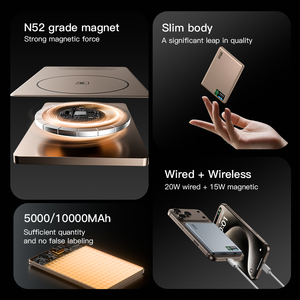 <span class=keywords><strong>Batterie</strong></span> <span class=keywords><strong>externe</strong></span> magnétique sans fil à charge rapide PD 15W 20W 5000mAh 10000mAh Mini portable pour téléphone - Product Image 2