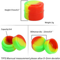 Pot en silicone rond antiadhésif pour concentrés, contenants à cire, boîte de rangement pour herbes, accessoires pour fumeurs – 3ml, 5ml, 7ml, 10ml