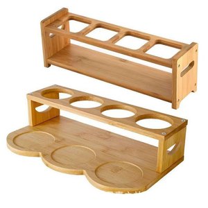 Bamboo Spice <b>Rack</b> 34cm x 8cm x 10cm Wooden <b>Storage</b> <b>Rack</b> For <b>Kitchen</b> Standing Type - Product Image 3