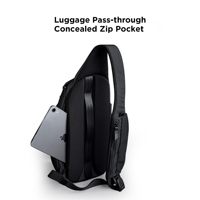 Sac à dos bandoulière unisexe 7,5 L en nylon avec fermeture éclair, motif lettres, étanche et extensible pour tablette 11 pouces et bouteille d'eau