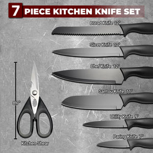 7 سكاكين مطبخ مقبض راتينج ساشيمي فواكه جزار طاه مع مقص مطبخ من الفولاذ المقاوم للصدأ - Product Image 2