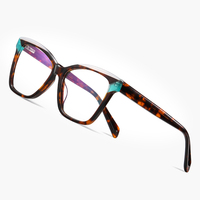 Nouvelles montures optiques transparentes tendance, lunettes de vue classiques en acétate avec verres laminés multicolores de qualité, MOQ 100 paires