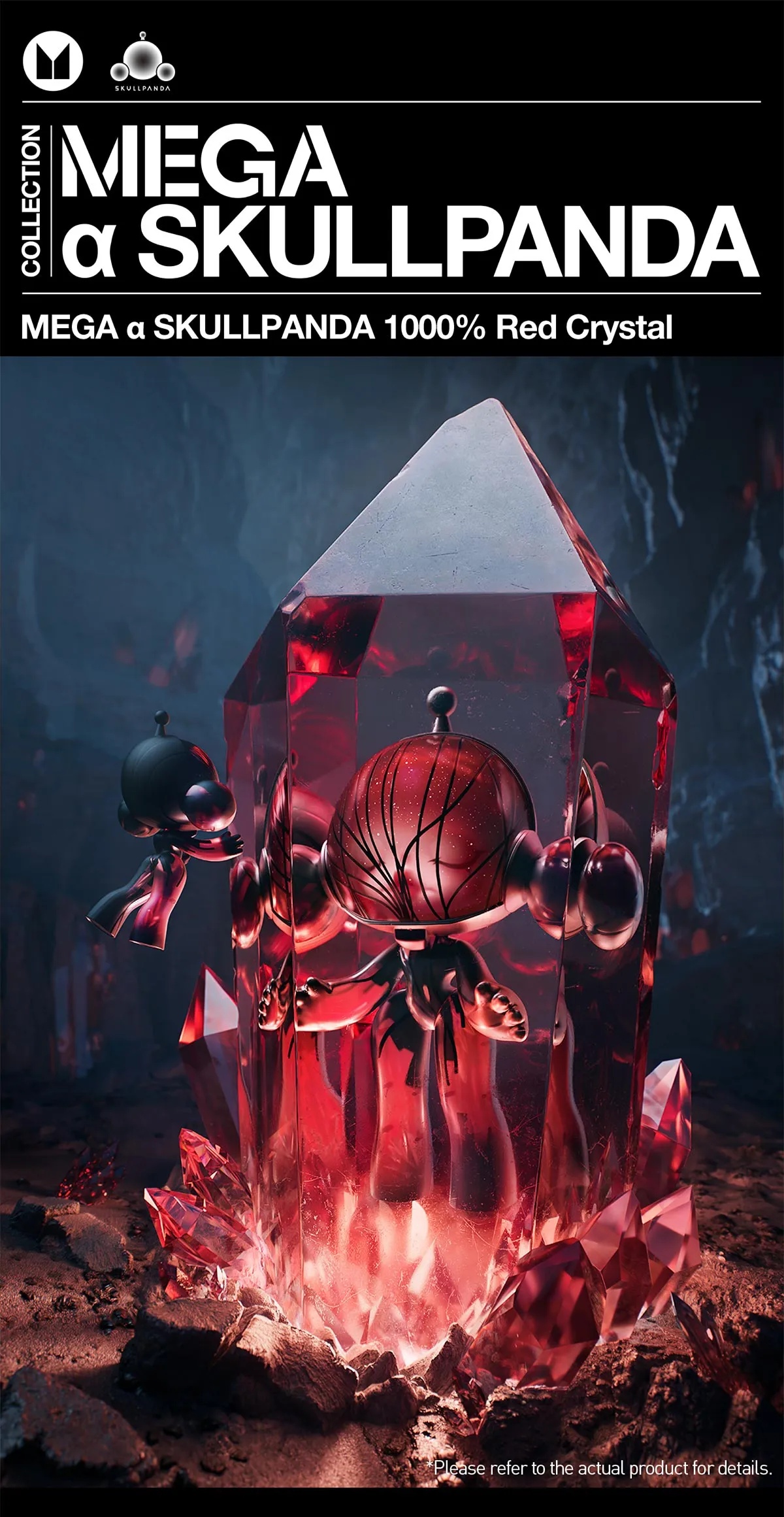 MEGA SKULLPANDA 1000% Cristal Rojo