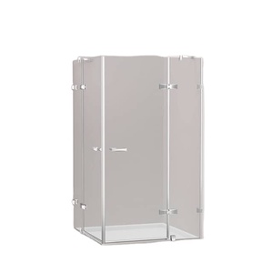 Salle de bain salle de <span class=keywords><strong>douche</strong></span> <span class=keywords><strong>douche</strong></span> décorative en verre porte coulissante verre plat incurvé trempé cloison de séparation pour <span class=keywords><strong>douche</strong></span> coulissante en verre - Product Image 3
