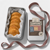 Boîte à biscuits de qualité alimentaire, boîte rectangulaire, emballage personnalisé, conteneur en métal imprimé avec couvercle pour bonbons, chocolat, pâtisserie, cadeau