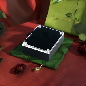 Đen Acrylic lỏng Kim Cương hộp từ <span class=keywords><strong>lucite</strong></span> trường hợp đồ trang sức rõ ràng đá quý Vòng hiển thị - Product Image 1