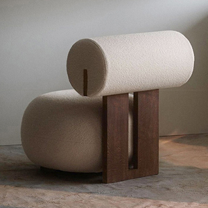 كرسي غرفة معيشة ترفيهي بتصميم شمالي ، أثاث منزلي ، كرسي بذراعين من خشب الرماد ، صالة حديثة ، كراسي مخملية للفنادق - Product Image 5