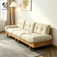 Supplier Cina harga terbaik sofa cloud custom siap kirim, furnitur ruang tamu personalisasi, sofa kayu berlapis kain