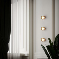 Lámpara de Pared LED de Diseño Nórdico Moderno AB, Pequeña, de Color, con Cristal Redondo, para Dormitorio, Cabecera, Decorativa, Montada en la Pared