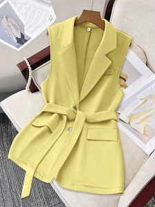 Veste sans manches à col tailleur, style britannique, ample et décontractée, pour femmes européennes et américaines - Product Image 5