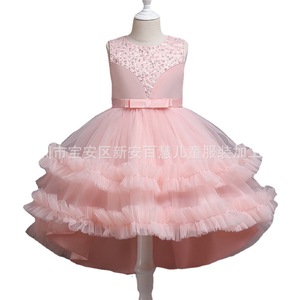 Robe de bal en tulle vert pour enfants, col cœur, robe de princesse pour anniversaire, mariage, spectacle - Product Image 5