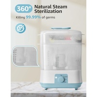 Stérilisateur à vapeur électrique 220V 600W avec séchage 2-en-1, armoire de séchage monobloc en plastique pour biberons et articles de bébé
