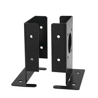 Kit de supports de base réglables robustes pour clôture et poteaux de pergola 4x4 - Construction à un seul côté
