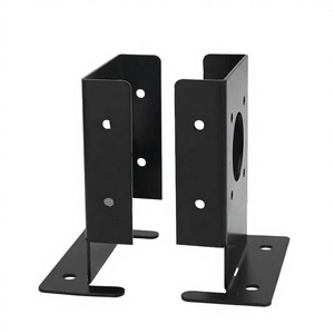 Adjustable 4x4 Heavy Duty Solid Fence & Pergola <b>Post</b> <b>Anchor</b> Base Brackets Kit-Single-Side Construction - Product Image 2