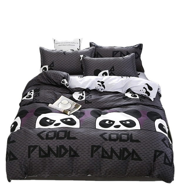 Home Bedlinen Good Quality Disperse Cute Panda Printed Bed Sheet Bedding Set, Duvet Cover Set