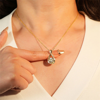Collier pendentif infini en moissanite VVS D plaqué or 14 carats de haute qualité, rond 8 mm et 1,2 mm, pour femme