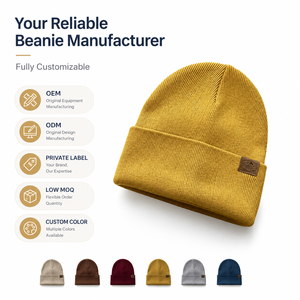 Fabricants professionnels de bonnets tricotés sur mesure, bonnets d'hiver pour hommes en laine mérinos et acrylique, sans démangeaisons, à revers, pour le <span class=keywords><strong>ski</strong></span> - Product Image 3