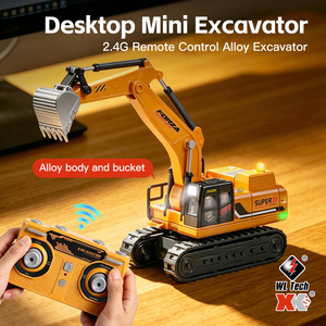 6402 Excavadora RC de Escritorio con Control Remoto de 4 Canales, Carga USB, Orugas Metálicas Simuladas, Degradado de Colores - Product Image 6