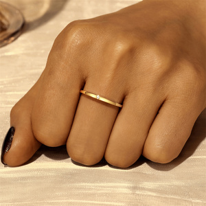 CANNER Promotion Exceptionnelle Bague de Mariage Minimaliste en Argent Sterling 925 avec Zircon Unique pour Femme et Homme, Bijoux Plaqué Or 18K - Product Image 6