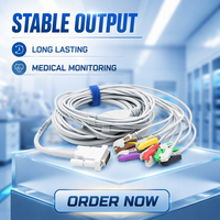 Câble EKG compatible avec Contec ECG1200G à connexion directe, câble EKG IEC à 10 fils pour ECG600G, pour usage patient