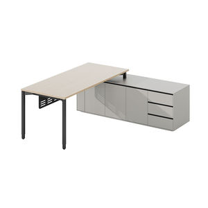 आधुनिक लक्जरी कार्यकारी Mfc l-आकार की डेस्क नई प्रबंधक छत लकड़ी के कार्यालय फर्नीचर टेबल - Product Image 6