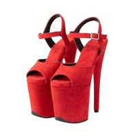 Autres sandales sexy à plateforme de 20 cm, style européen et américain, pour boîte de nuit, défilé, danse sur barre, avec bride à boucle et semelle extérieure en caoutchouc