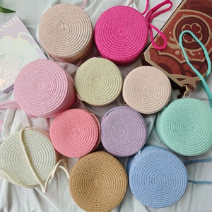 Mini bolso de hombro cruzado para mujer Kidsren, bolso de paja de princesa de estilo lujoso, poliéster, lindo caramelo, celebridad de Internet, 'bolso desnudo' - Product Image 5