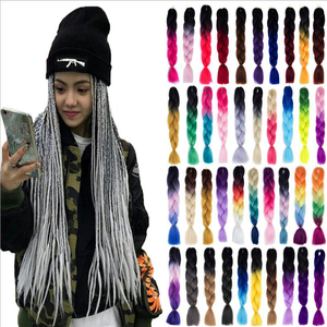 Trenza Jumbo Henlon de Alta Temperatura, Color Gris Degradado Africano, Económica, 100% Cabello Sintético para <span class=keywords><strong>Trenzas</strong></span> - Product Image 6