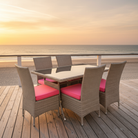 Ensemble de table et de chaises en osier pour salle à manger en rotin Offre Spéciale