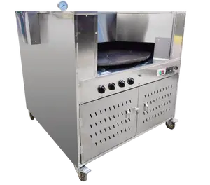 Horno rotativo de gas de pan árabe automático para hornear horno de disco giratorio de pan árabe, horno de pan eléctrico de gas al aire libre árabe roti pita