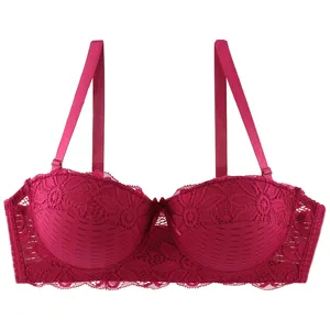 French Ladies Lace Lingerie Large Size Gathered C Cup Bra - China Bra and  Women Bra price