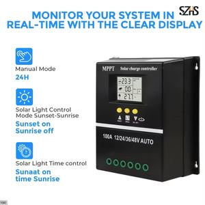 Contrôleur <span class=keywords><strong>de</strong></span> <span class=keywords><strong>charge</strong></span> solaire MPPT 100A 12V 24V 36V 48v Panneau photovoltaïque Batterie Régulateur intelligent Contrôleur <span class=keywords><strong>de</strong></span> <span class=keywords><strong>charge</strong></span> solaire au lithium - Product Image 6