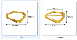 Fibbie, Anelli, Scorciatoie e Ganci per Biancheria Intima e Costumi da Bagno, Fibbia per <span class=keywords><strong>Reggiseno</strong></span> a Forma Ondulata Irregolare, in Lega di Zinco Dorata alla Moda - Product Image 2