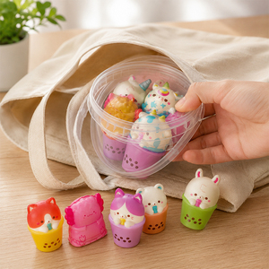 Wholesale Mixed Popcorn Burger Cup Squishy Set Soft Recovery PU Foam Decompression Toys Birthday Giveaways For Kids - Product Image 6