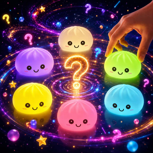 Hot Sales Night <b>Lights</b> Glowing Dumplings Desktop Ornament Cute Glowing Dumpling Steamer <b>Box</b> Kawaii Dumpling <b>Lights</b> Squeeze Toy - Product Image 1