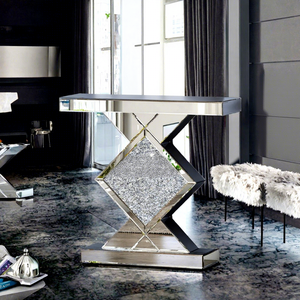 Nouvelle table <span class=keywords><strong>console</strong></span> miroir de luxe dorée avec LED décoratives pour couloir, maison et hôtel - Product Image 2