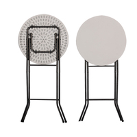 Tables de bar à cocktails pliantes portables en plastique, rondes, hautes, de 60 cm et 80 cm de diamètre, modernes, pour la location en gros, mariages, fêtes et événements