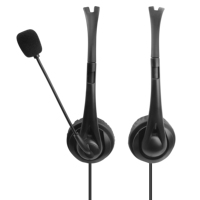 Casque téléphonique filaire professionnel pour centre d'appels, double oreillette, interface 3,5 mm, IPX-4, vente en gros d'usine
