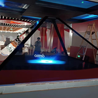 Film pyramidal holographique personnalisé à 45 degrés avec LED ou projecteur en projection holographique 3d