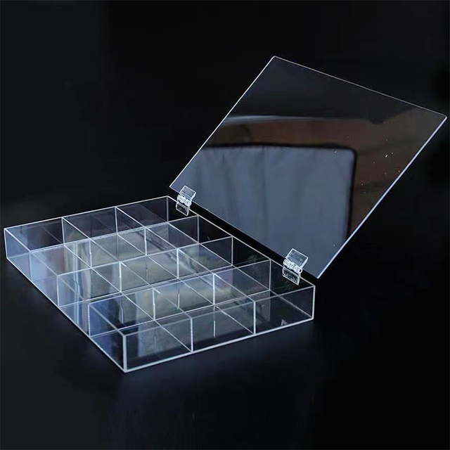 Acrylic Jewelry & Bathroom Display Case Lid Clear Divided Design Eco-Friendly for Multi-Purpose Desktop Organizer for Gift