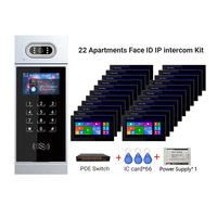 Interphone TCP/IP 7 ''pouces 20 moniteurs système d'interphone vidéo pour appartement avec 1 caméra de sonnette